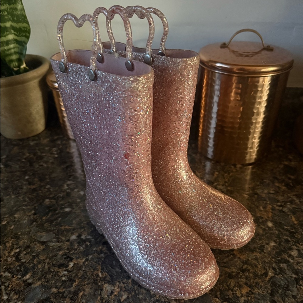 Sparkly Pink Glitter Rain Boots